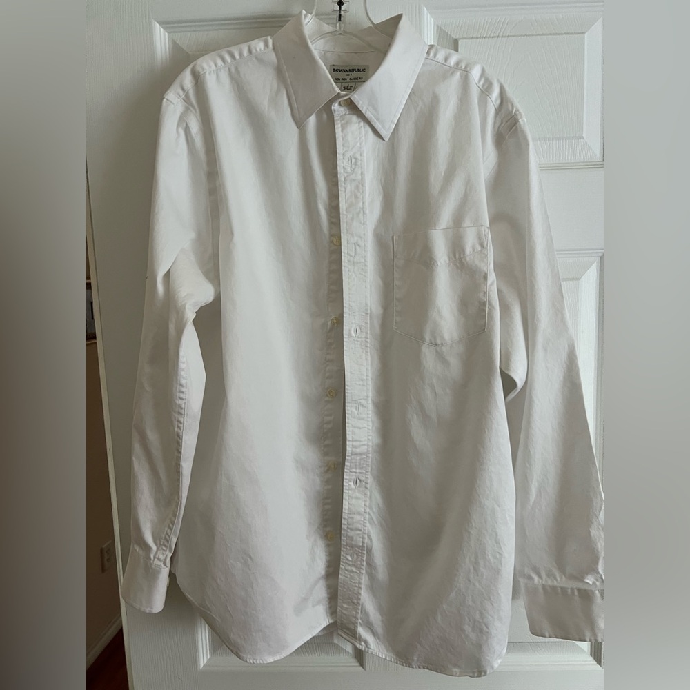 Banana republic men’s white dress shirt size 16-16 1/2.